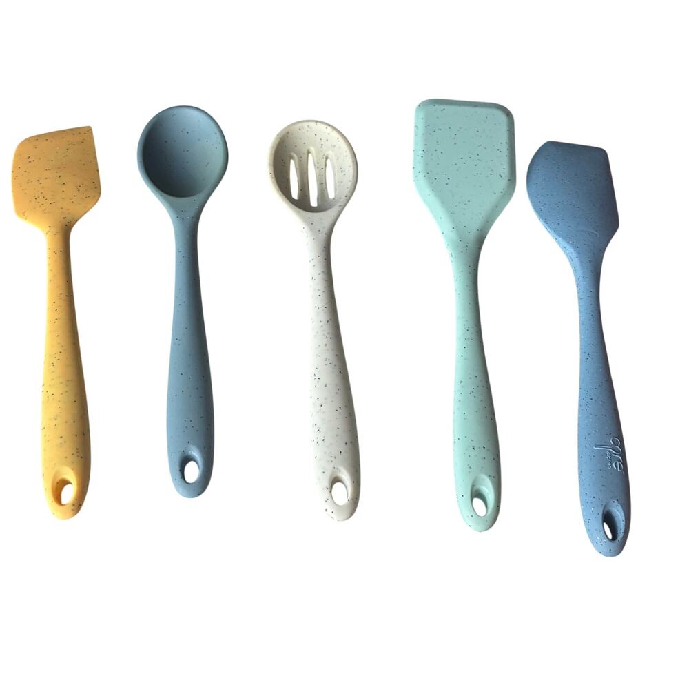 Core Kitchen Silicone Utensils Set of 5 Spatula Scraper Slotted and Solid Spoon